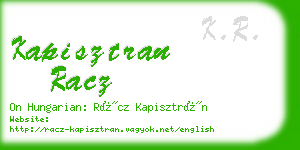 kapisztran racz business card